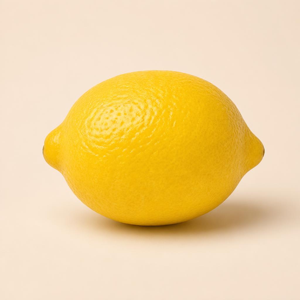 A bright yellow lemon ready for your hand-written message.